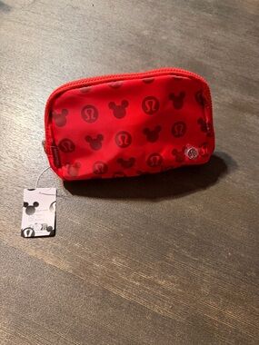 lululemon athletica Red Mickey Print Zip Pouch